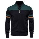 Men's Casual Stand Collar Full Zip Up Cardigan Sweater Coat