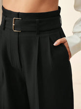 Women's Solid Color Pleated Wide Leg Pants