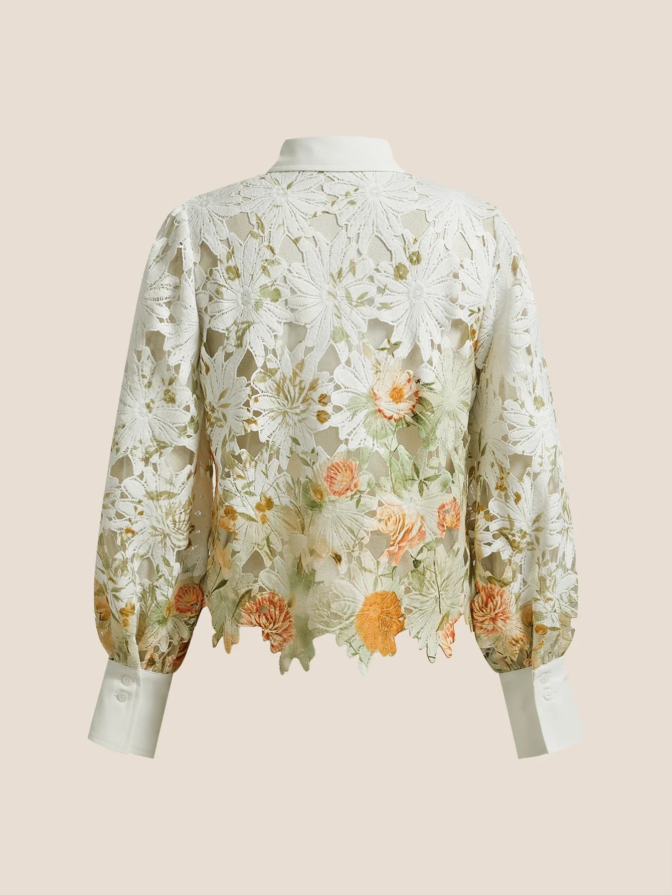 Women's Lightweight Luxury Versatile Printed Hollow Blouse