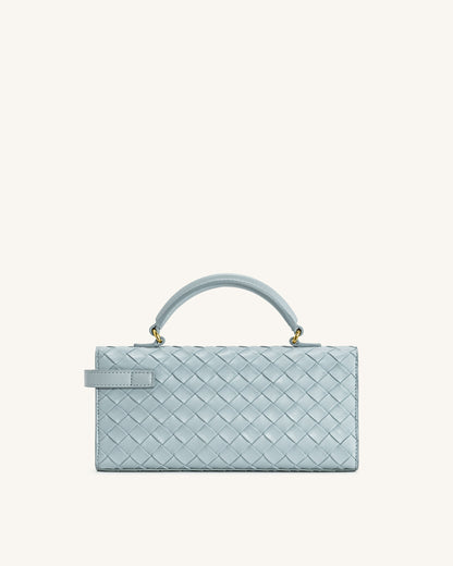 Keyla Weave Texture Top Handle Bag - Blue