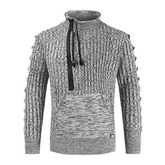 Men's Melange Half Zip Kangaroo Pocket Sweater