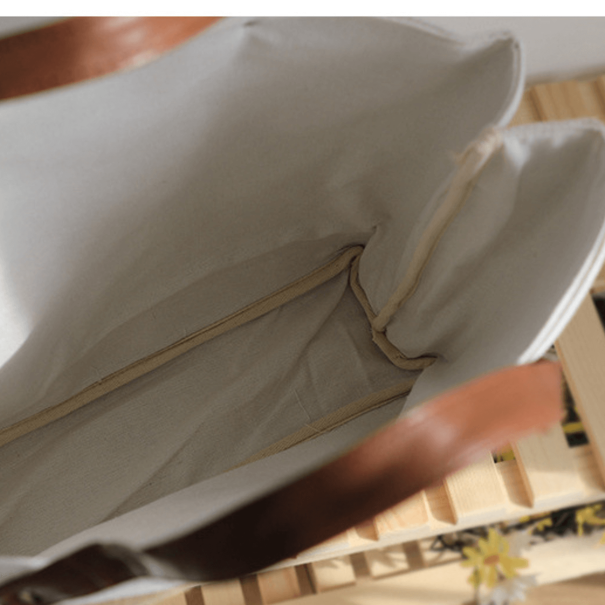 Raw Linen Beach Bag